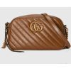 Replica Gucci Women GG Marmont Small Matelassé Shoulder Bag Brown Leather 13