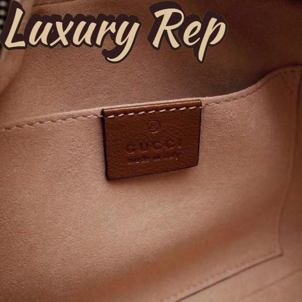 Replica Gucci Women GG Marmont Small Matelassé Shoulder Bag Brown Leather Double G 10