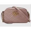 Replica Gucci Women GG Marmont Small Shoulder Bag Beige Matelassé Leather 15