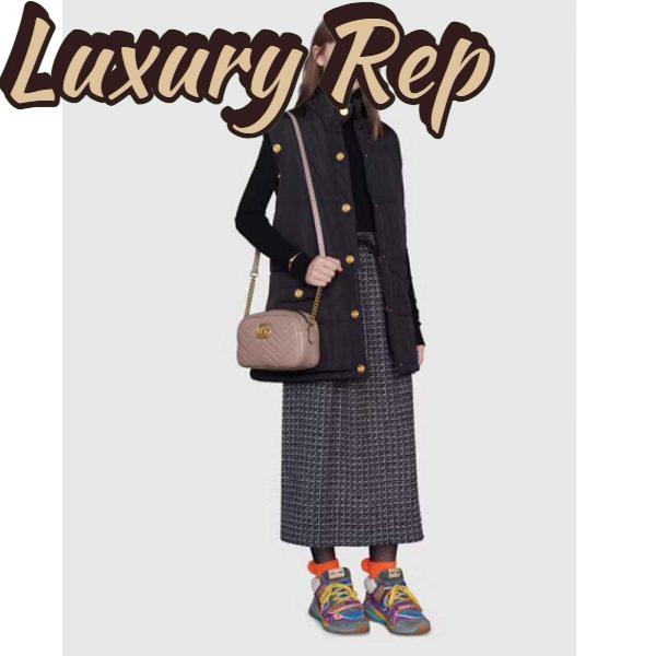 Replica Gucci Women GG Marmont Small Matelassé Shoulder Bag Pink Leather Double G 12