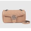 Replica Gucci Women GG Marmont Small Shoulder Bag Beige Matelassé Leather 14