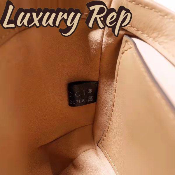 Replica Gucci Women GG Marmont Small Shoulder Bag Beige Matelassé Leather Double G 11