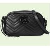 Replica Gucci Women GG Marmont Small Shoulder Bag Black Matelassé Double G 13