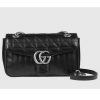 Replica Gucci Women GG Marmont Small Shoulder Bag Black Matelassé Double G 12
