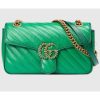 Replica Gucci Women GG Marmont Small Shoulder Bag Bright Green Diagonal Diagonal Matelassé Leather