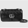 Replica Gucci Women GG Marmont Small Shoulder Bag Dark Red Diagonal Matelassé Leather 12