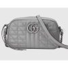 Replica Gucci Women GG Marmont Small Shoulder Bag Grey Matelassé 13