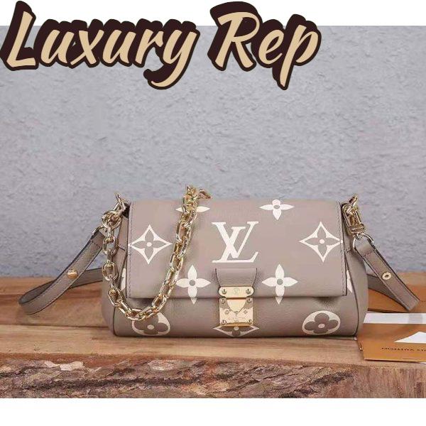 Replica Louis Vuitton LV Women Favorite Tourterelle Gray Cream Monogram Empreinte Embossed Supple Grained Cowhide 3