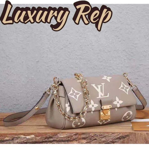 Replica Louis Vuitton LV Women Favorite Tourterelle Gray Cream Monogram Empreinte Embossed Supple Grained Cowhide 5