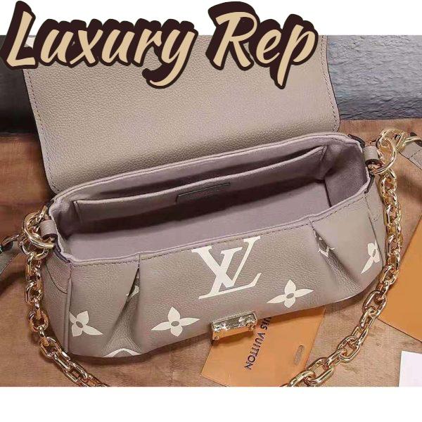 Replica Louis Vuitton LV Women Favorite Tourterelle Gray Cream Monogram Empreinte Embossed Supple Grained Cowhide 7