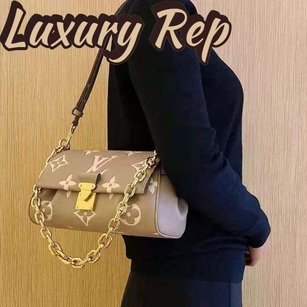 Replica Louis Vuitton LV Women Favorite Tourterelle Gray Cream Monogram Empreinte Embossed Supple Grained Cowhide 12