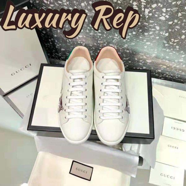 Replica Gucci Women’s Ace Sneaker with Mystic Cat Crafted in White Leather 4