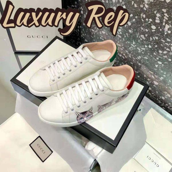 Replica Gucci Women’s Ace Sneaker with Mystic Cat Crafted in White Leather 5