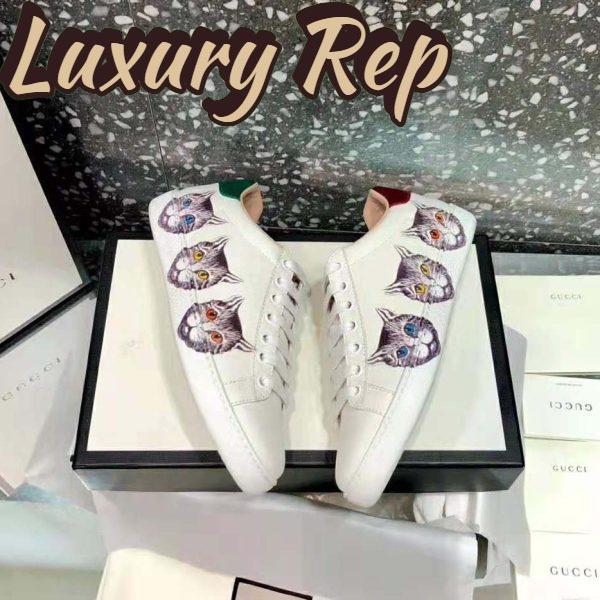 Replica Gucci Women’s Ace Sneaker with Mystic Cat Crafted in White Leather 6