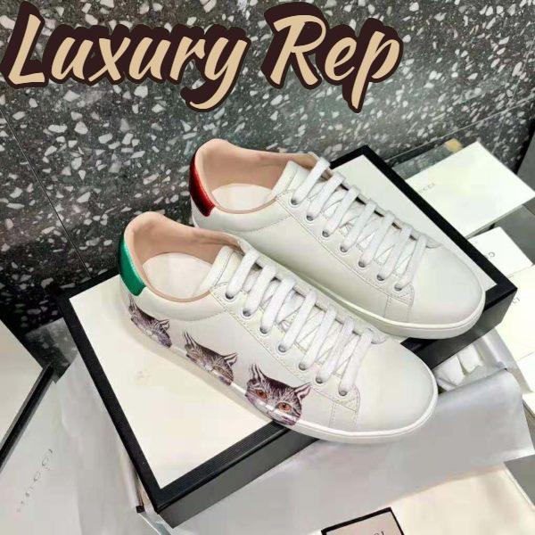 Replica Gucci Women’s Ace Sneaker with Mystic Cat Crafted in White Leather 8
