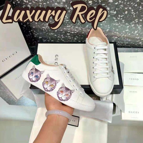 Replica Gucci Women’s Ace Sneaker with Mystic Cat Crafted in White Leather 10