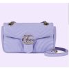 Replica Gucci Women GG Marmont Small Shoulder Bag Grey Matelassé Leather Double G 13