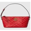 Replica Gucci Women GG Marmont Small Shoulder Bag Red Matelassé Chevron Leather Double G 14