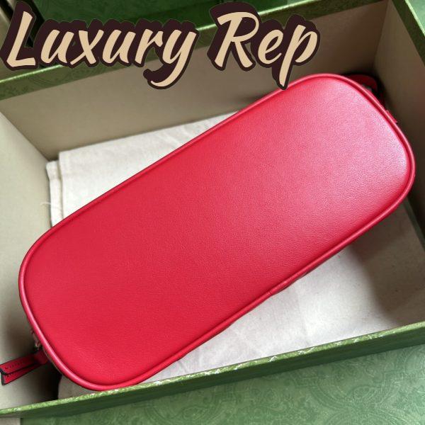 Replica Gucci Women GG Marmont Small Shoulder Bag Red Matelassé Chevron Leather 5