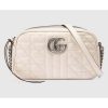 Replica Gucci Women GG Marmont Small Shoulder Bag White Matelassé Leather Double G 14
