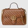 Replica Gucci Women GG Marmont Small Top Handle Bag Black Matelassé Chevron Leather 15