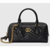 Replica Gucci Women GG Marmont Small Top Handle Bag White Matelassé Chevron Leather 15