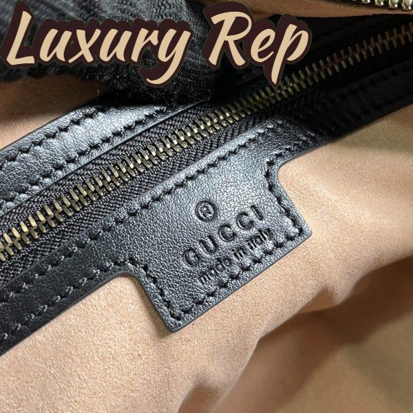 Replica Gucci Women GG Marmont Small Top Handle Bag Black Matelassé Chevron Leather 11