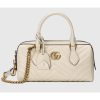 Replica Gucci Women GG Marmont Small Top Handle Bag White Matelassé Chevron Leather