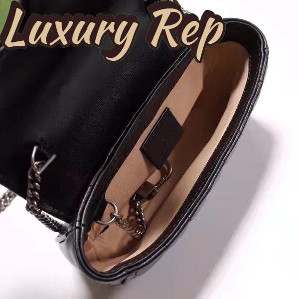 Replica Gucci Women GG Marmont Super Mini Bag Black Double G Matelassé 9