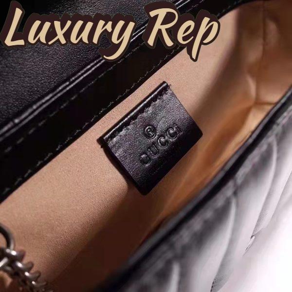 Replica Gucci Women GG Marmont Super Mini Bag Black Double G Matelassé 10