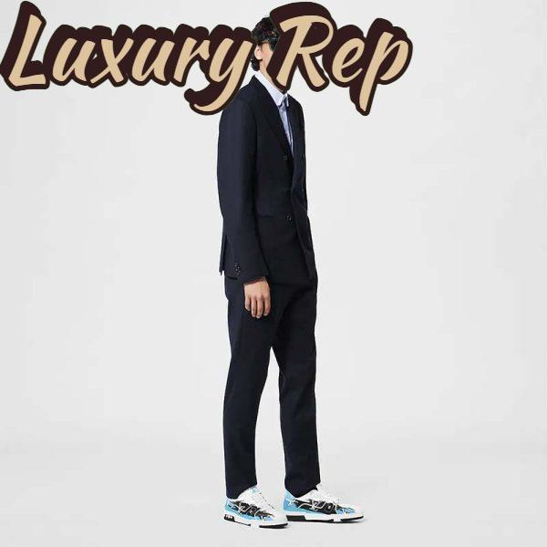 Replica Louis Vuitton Unisex LV Trainer Sneaker Black Printed Calf Leather Rubber Monogram Flowers 12