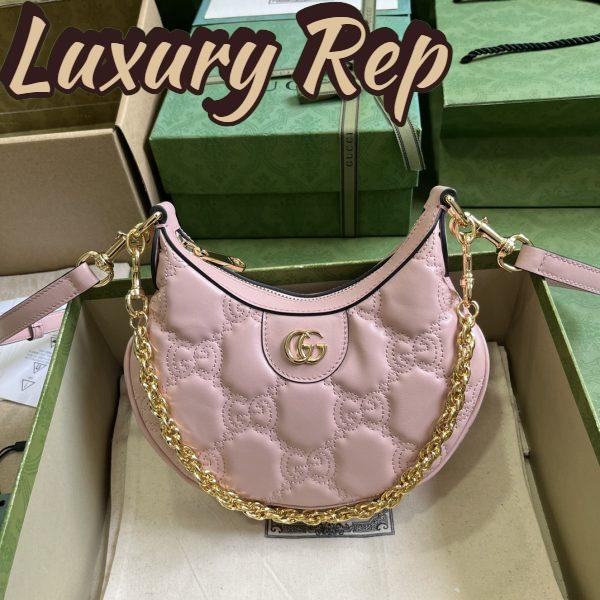 Replica Gucci Women GG Matelassé Mini Bag Light Pink GG Matelassé Leather Double G 3