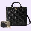 Replica Gucci Women GG Matelassé Mini Top Handle Bag Dusty Grey Leather Double G 15