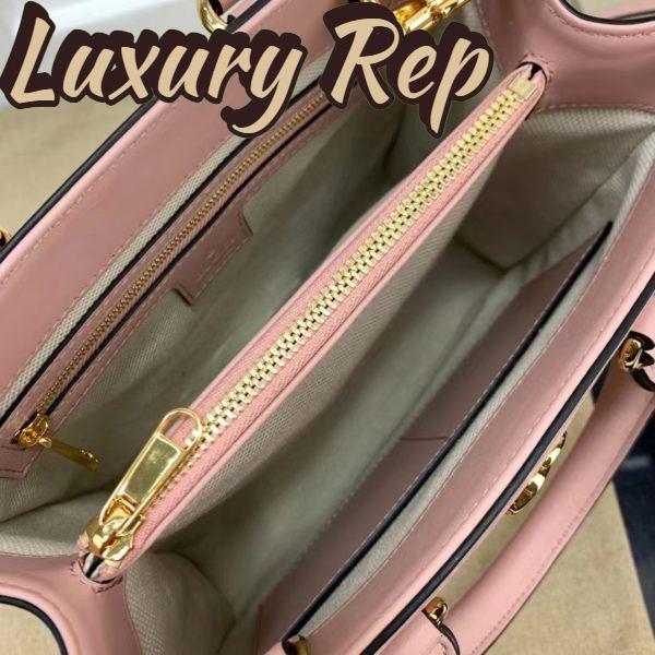 Replica Gucci Women GG Matelassé Mini Top Handle Bag Pink Leather Double G 9