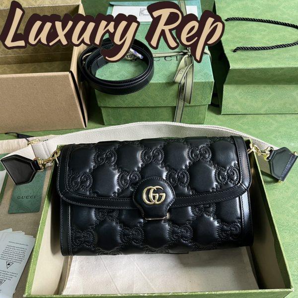 Replica Gucci Women GG Matelassé Small Bag Black Double G 3