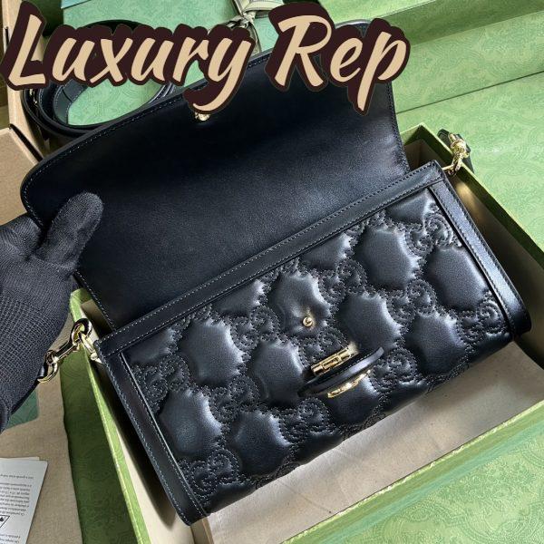 Replica Gucci Women GG Matelassé Small Bag Black Double G 6