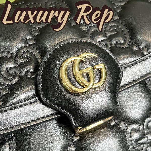 Replica Gucci Women GG Matelassé Small Bag Black Double G 10