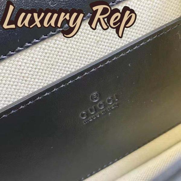 Replica Gucci Women GG Matelassé Small Top Handle Bag Black Leather Double G 11