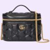 Replica Gucci Women GG Matelassé Small Top Handle Bag Dusty Grey Leather Double G 15