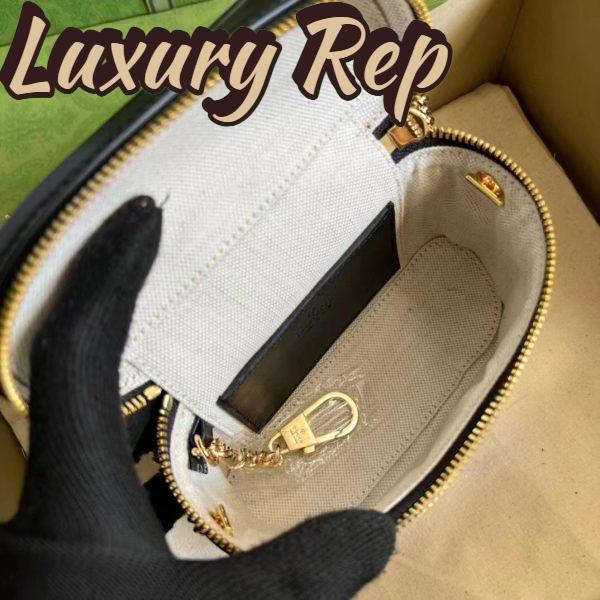 Replica Gucci Women GG Matelassé Top Handle Mini Bag Black Leather Double G 10