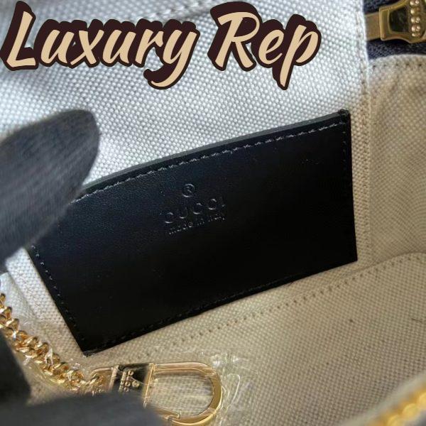 Replica Gucci Women GG Matelassé Top Handle Mini Bag Black Leather Double G 11
