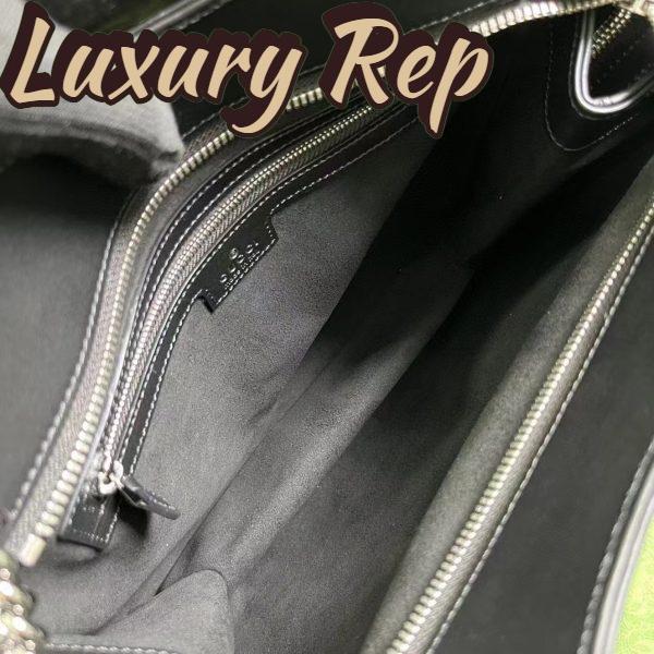 Replica Gucci Women GG Petite GG Small Tote Bag Black Leather Double G 11