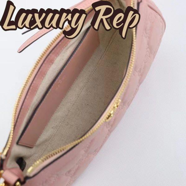 Replica Gucci Women GG Matelassé Handbag Pink GG Matelassé Leather Double G 10