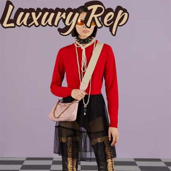 Replica Gucci Women GG Matelassé Handbag Pink GG Matelassé Leather Double G 13