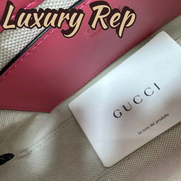 Replica Gucci Women GG Matelassé Handbag Pink GG Matelassé Leather Zip Closure 10