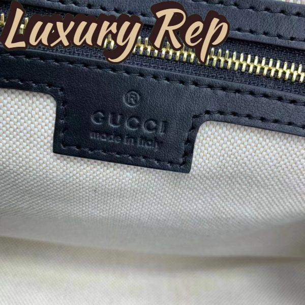 Replica Gucci Women GG Matelassé Leather Medium Bag Black Double G Gold-Toned Hardware 11