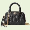 Replica Gucci Women GG Matelassé Leather Shoulder Bag Black Double G 16