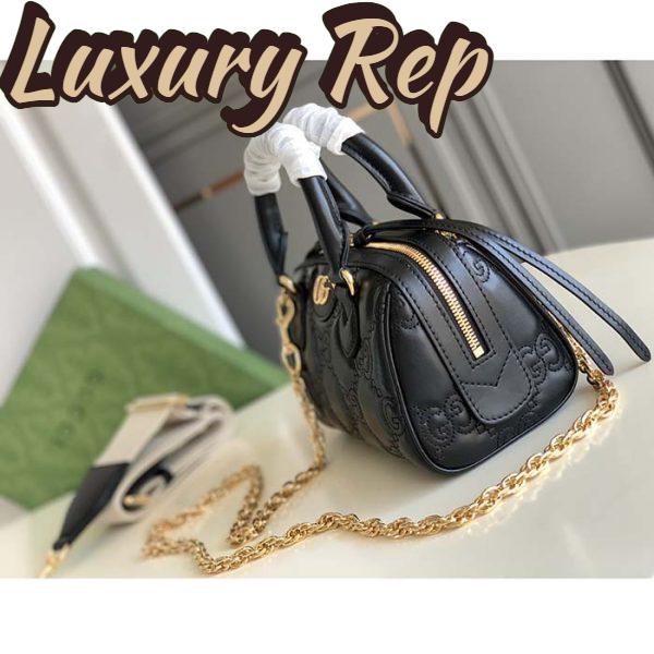Replica Gucci Women GG Matelassé Leather Mini Bag Black Double G 5