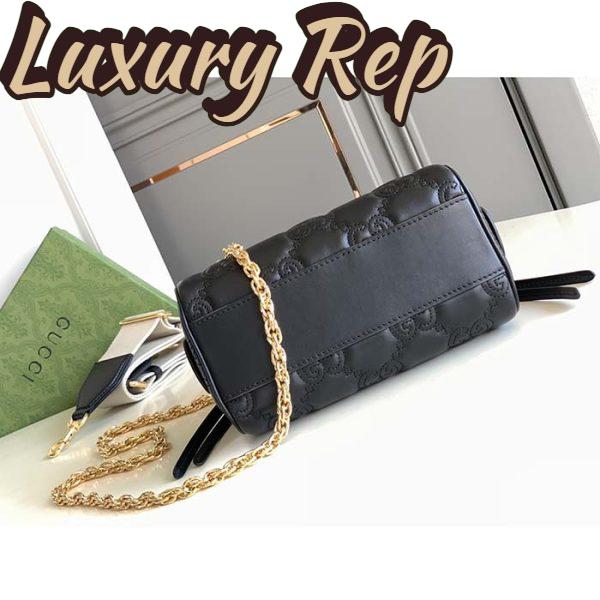 Replica Gucci Women GG Matelassé Leather Mini Bag Black Double G 6