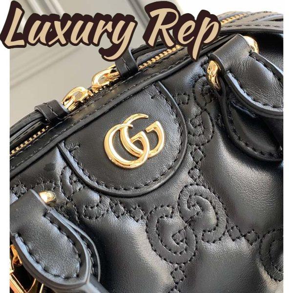 Replica Gucci Women GG Matelassé Leather Mini Bag Black Double G 8